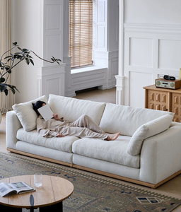 <span class=keywords><strong>Canapé</strong></span> modulaire ATUNUS Nordic <span class=keywords><strong>en</strong></span> bois massif blanc beige, grand <span class=keywords><strong>canapé</strong></span> nuage doux pour salon, 2, 3 ou 4 places - Product Image 2