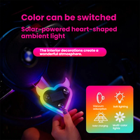 Lumières d'ambiance LED pour voiture en forme de cœur, alimentées par énergie solaire, conversion de lumière néon intérieure, lumières décoratives USB