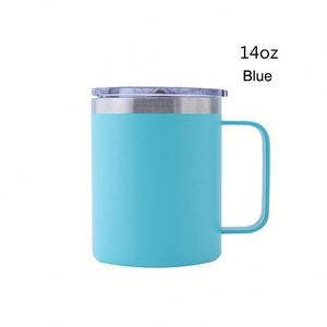 Custom Logo 12oz Double Wall Vacuum <b>Insulated</b> Stainless Steel Coffee Camping <b>Mug</b> with Handle and Lid Office Cup Leak-Proof - Product Image 4
