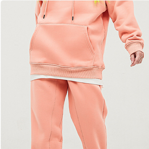 2023 Herbst und Winter Mode Marke Paar Fleece gefüttert verdickte Kapuze Sweatshirt Anzug einfarbig lange gestrickte Kleidung - Product Image 5