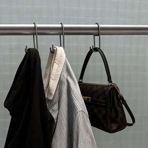 Crochets modernes en acier inoxydable en gros, organisateur de vêtements portable simple, multifonctionnel, personnalisé pour jeans, pantalons et sacs - Product Image 1