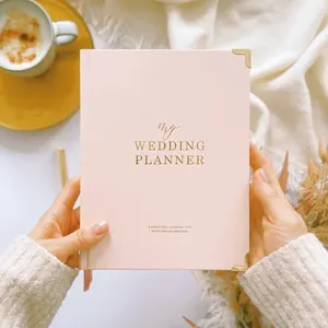 Custom Planner Luxury Hardcover Wedding Checklist With Sticker Pocket Bride Organizer Agenda Planner