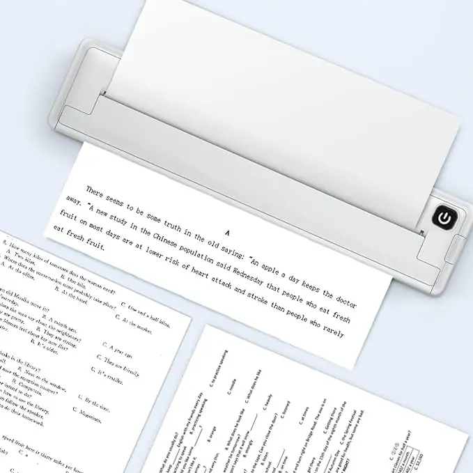 Printer termal tanpa tinta isi ulang portabel ukuran A4 mudah digunakan kompatibilitas lebar kapasitas besar dengan dukungan aplikasi