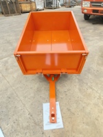 Remorque benne robuste en acier de 500 LBS pour VTT avec déverrouillage à pédale, chariot de jardin pour tondeuse à gazon