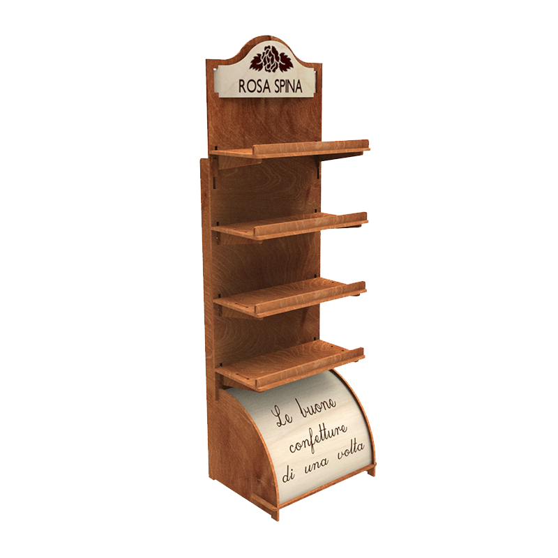 Customizable Modern Plywood Wood Floor Standing Store Display Stand for Shoe Display for with Custom Logo — view 3