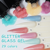 ICE NOVA Glitter Verre Gel Polonais 10ml/15ml/1kg Professionnel 29 Couleurs Glitter Shimmer Réfléchissant Hema Free Créer Propre Marque