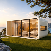 Villa préfabriquée modulaire à deux étages, maison mobile de luxe avec balcon et verrière panoramique, maison préfabriquée moderne personnalisée
