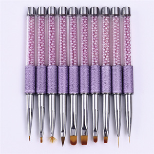 Kit de Pinceaux à Ongles en Gel avec Manche Acrylique, Formes Plates, Rondes, Ombrées, pour Sculpture, Éventail, Liner et Dessin, avec Couvercle, pour Salon de Manucure - Product Image 2