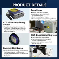 Machine de marquage laser Galvo à fibre volante CNC à positionnement visuel CCD et mise au point automatique, prend en charge les formats DXF/PLT/AI/DWG pour matériaux métalliques