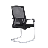 Chaise de bureau de haute qualité sans roulettes, en tissu maillé, à base trépan, fixe, pour réunions, réceptions, visiteurs, événements et salles d'attente