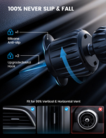 Support de téléphone magnétique réglable Lamicall STCV05 pour voiture avec bras d'extension, fixation sur grille d'aération, ne bloque pas le flux d'air, support à clipser pour voyage