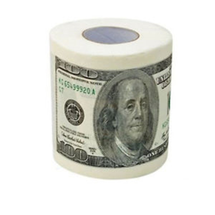 Оптовая продажа с фабрики индивидуальный дизайн 3 слоя 100% древесной массы евро купюр денег доллар напечатаная туалетная бумага