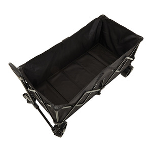 Outdoor <b>Folding</b> Camping <b>Cart</b> 150kg Load Capacity Four-Wheel Foldable Storage <b>Trolley</b> Carbon Steel Black - Product Image 5