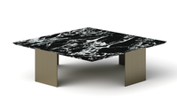 Table Basse de Bureau en Marbre avec Pieds en Laiton Vieilli Brossé, Mobilier de Bureau de Luxe pour Projets Commerciaux et Ameublement de Majlis