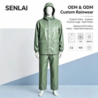 Combinaison de pluie imperméable en PU pour adultes, combinaison de travail en deux pièces non doublée pour le travail en extérieur