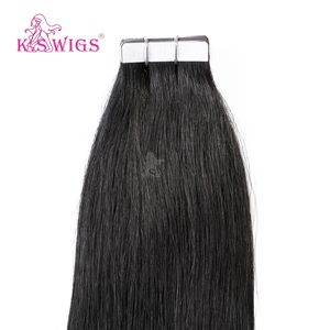 Extensiones de cabello humano KSWIGS 9-12A, virgen, con cinta adhesiva, cutícula alineada, doble capa, invisibles, con base de PU. - Product Image 3