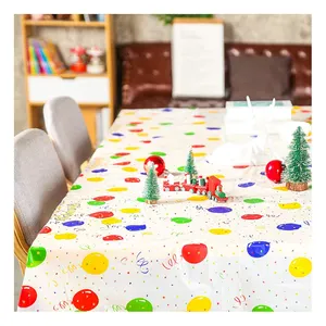 CF ZB23 özel tek kullanımlık dikdörtgen mutlu doğum günü partisi dekorasyon olaylar için Peva masa örtüleri masa örtüleri