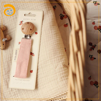 Nouveauté, vente en gros, chaîne de sucette ronde pour bébé en coton et lin de haute qualité, colorée, cadeau de fête prénatale