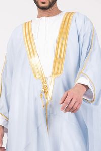 Zware islamitische Tobey semi-transparante patchwork Jubba Abaya Bisht mannenkleding Arabische stof <span class=keywords><strong>Qatar</strong></span> Koeweit Kurta ontwerp Oman - Product Image 6
