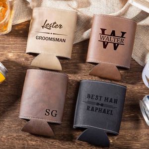 Refroidisseur de canettes personnalisé avec monogramme - Manchon et support pour canettes de bière - Cadeau unique pour lui - Product Image 3