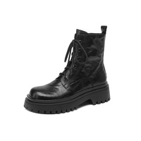Bottines à lacets vintage à plateforme pour femmes