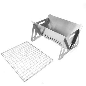 Réchaud pliant portable pour pique-nique en plein air, équipement de camping, grille en acier inoxydable, mini barbecue au charbon de bois - Product Image 4