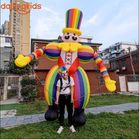 Costume gonflable de rue pour extérieur, performance de cirque, marionnette de clown gonflable colorée pour défilé