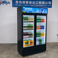 Vitrine Réfrigérée Commerciale Verticale à Porte Unique avec Thermostat Numérique, Refroidissement Direct, Anti-Givre, pour Boissons, sur Roues