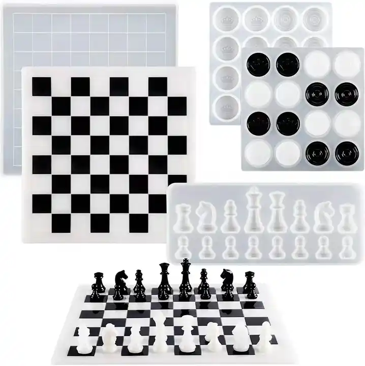 Molde de silicone peças de xadrez para resina epóxi - Loja do Silicone