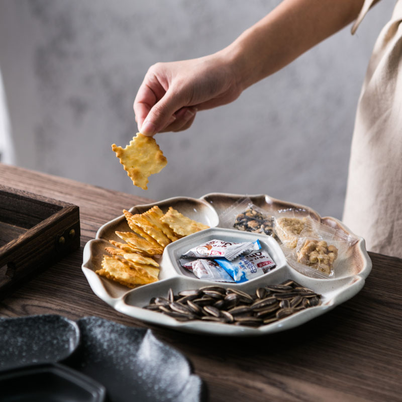 Japanese-style Ceramic Four-Grid Breakfast Side Dishes