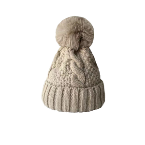 Nuevo Gorro de Invierno Tejido para Mujer, de Poliéster, Color Sólido, con Ala Ancha, Forro Polar, Estilo Europeo Americano, Cálido y Combinable - Product Image 4