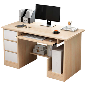 Escritorio Moderno de Madera para Estudiantes, Convertible para Computadora, para Dormitorio, con Cajón con Cerradura, Elegante Escritorio para Estudiar y Escribir - Product Image 4