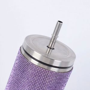 Gobelet isotherme de camping fantaisie en acier inoxydable 20oz, écologique, avec strass et paillettes, couvercle à vis, maintien au chaud 12-24 heures - Product Image 4