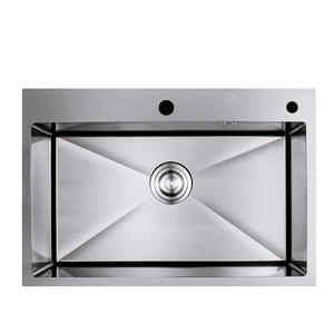 Évier <span class=keywords><strong>de</strong></span> cuisine rectangulaire en acier inoxydable fait main <span class=keywords><strong>de</strong></span> haute qualité, taille personnalisée, à encastrer, avec robinet - Product Image 2