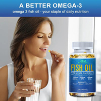 Huile de poisson oméga 3 triple concentration haute pureté en gélules molles EPA DHA sans arrière-goût de poisson sans produits laitiers favorise la santé cardiovasculaire et cérébrale