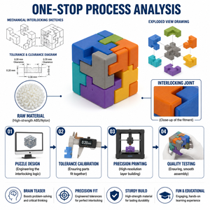 Custom FDM <strong>3D</strong> <strong>Printing</strong> ABS Nylon Interlocking Puzzle Cube Mechanical <strong>Brain</strong> Teaser Toy Precision AssemblyEducational Model Custom - Product Image 1