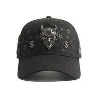 Casquettes de baseball unisexes ajustables de qualité supérieure avec broderie 3D, écusson métallique croisé, style streetwear, personnalisables, avec badge métallique 3D gothique