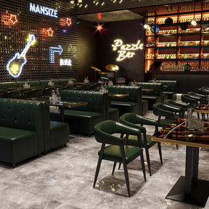 Meubles de salon shisha rétro industriels, canapé en cuir, tables et chaises pour discothèque, restaurant, bar musical - Product Image 3