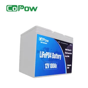 COPOW – batterie au lithium 100ah 12v, stockage domestique, batterie de secours pour vélo électrique/moto