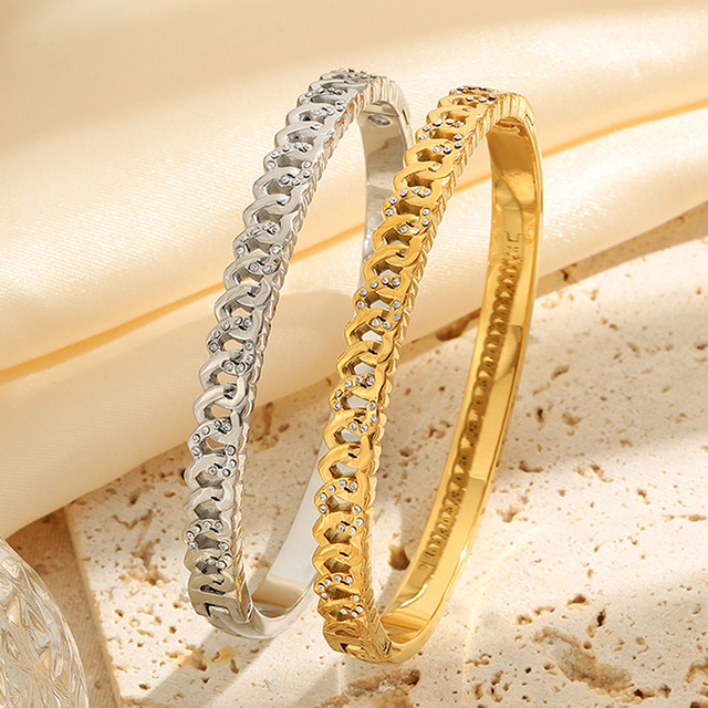 Eternal Stacking Heart Crystal Bracelet Femme Tarnish Free Gold Plated Stainless Steel Bangle Bracelet Women