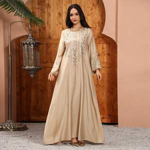 <b>Muslim</b> Floral Embroidery Maxi Abaya Dubai Fashion Long Sleeve Kaftan Arabic <b>Dresses</b> <b>For</b> <b>Women</b> - Product Image 2