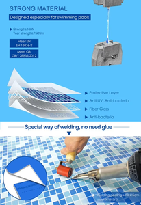 Liner de piscine en PVC S.G.Tech, rectangulaire, antidérapant, motif bleu, couverture de piscine, membrane flexible imperméable - Product Image 3