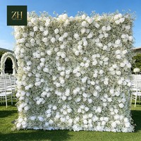 Tendance du moment : Mur floral réutilisable en soie artificielle réaliste, fait main, rouge, pour la décoration d'anniversaires et de cérémonies de mariage