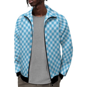 Dropshipping vestiti a basso prezzo basso Moq squisita e resistente Hawaii Palaka giacca felpa Raglan collo alto da uomo - Product Image 4