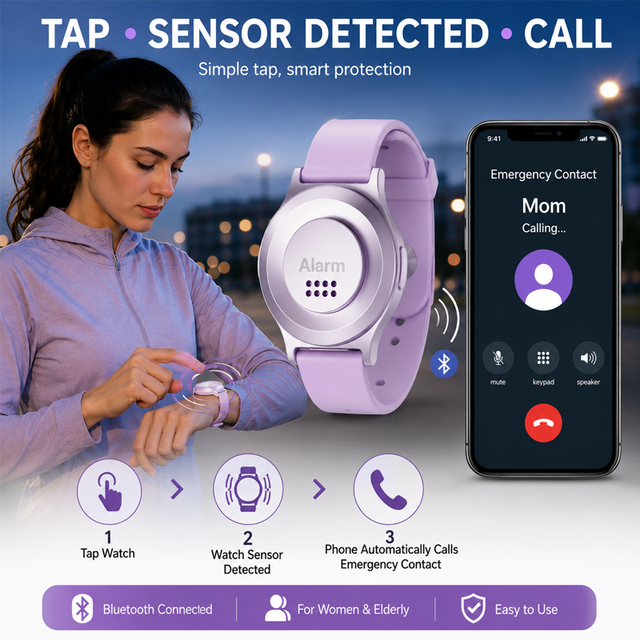 OEM ODM Smart Bracelet with One-Tap Emergency Call Vibration Alerts Custom Smart Wristband