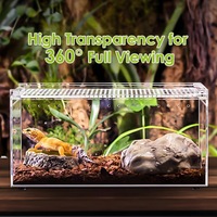 Cage de reproduction pour reptiles en plastique, dédiée, empilable, détachable, amovible, recyclable, à double ouverture, avec couvercle rigide