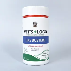 Custom Brand Logo Digestive Dog Supplement Relieves Flatulence Bloating Balanced Digestive Flora Pet Probiotics Tablets For Dogs