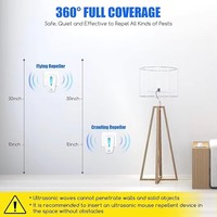 Répulsif Électrique Ultrasonique Anti-Souris en ABS avec LED, Écologique, Contrôle Efficace des Fourmis dans les Jardins, Couverture de 100-150m