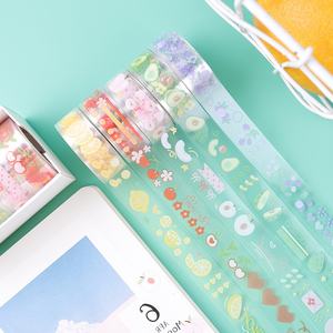 <span class=keywords><strong>Pegatinas</strong></span> PUNK Washi Tape Set lindas plantas verdes cinta decorativa Floral para álbumes de recortes diarios DIY decoración y artesanía aplicada - Product Image 1