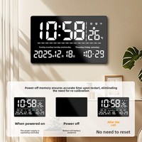 Intelligenter LED-Wecker mit Großem Display, Digitaler GPS-Auto-Zeitsynchronisation, Wandmontierter Ewiger Kalender, Thermometer, WLAN